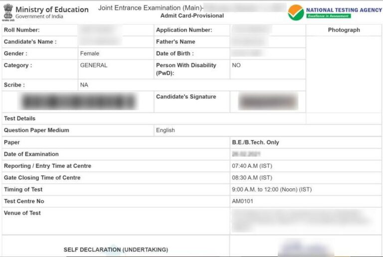 JEE Main Admit Card 2024 January Out for Paper 1 & 2⁃ Download IIT JEE