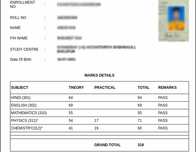 BBOSE Result 2022 December For Class 10th 12th At Bbose Bihar 