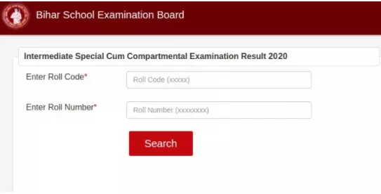 Bihar Board 10th compartment result window