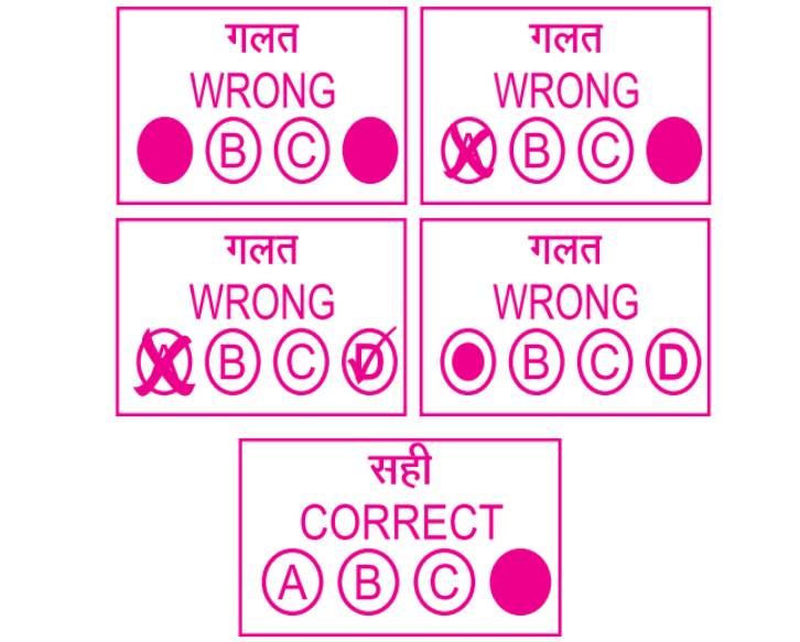 JNV omr sheet answer filling method