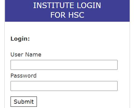 HSC Maharashtra board login window