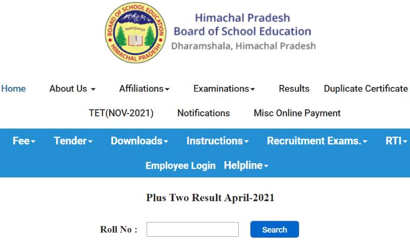 hpbose 12th result window