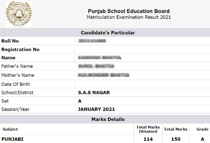 PSEB 10th Result 2023 Out, Name and Roll Number wise Result