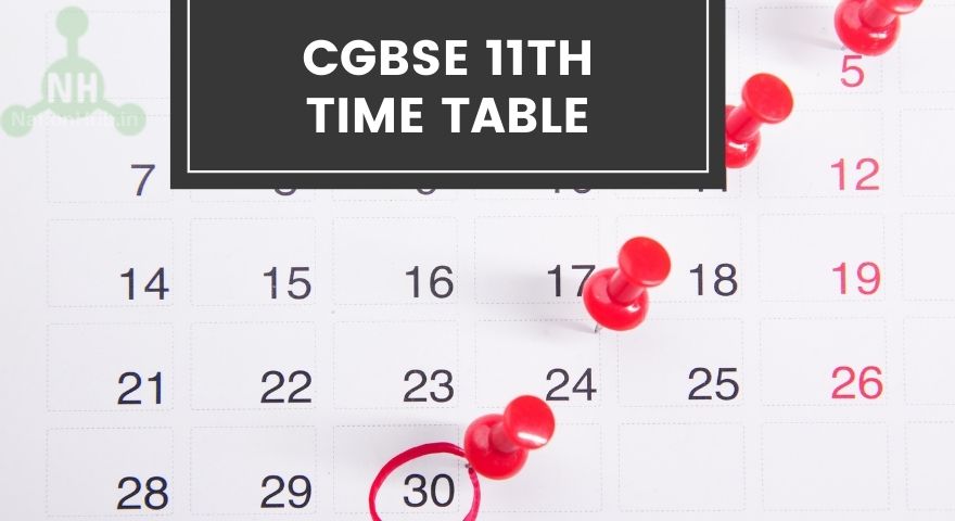 CGBSE 11th Time Table Featured Image