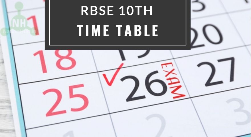 RBSE 10th Time Table Featured Image