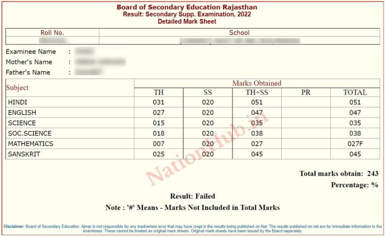 10 class rbse result 2024 check online