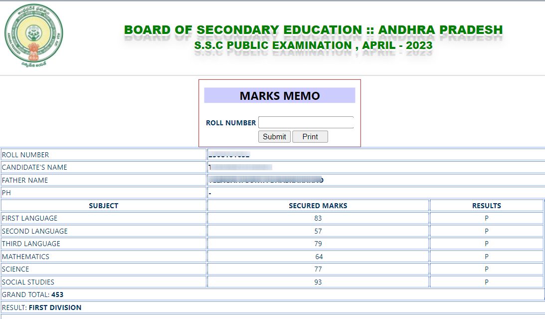 ap ssc results 2023 marksheet