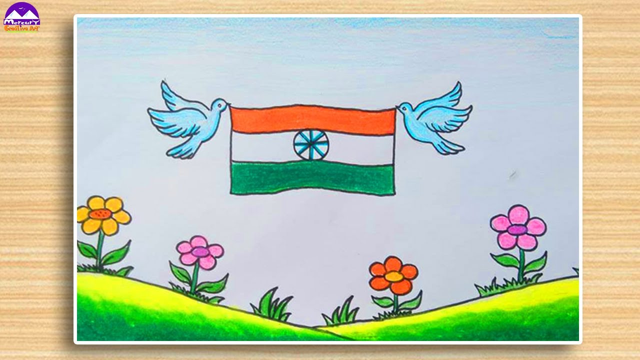 Independence Day Drawing of India, Easy drawing for beginners - YouTube-saigonsouth.com.vn