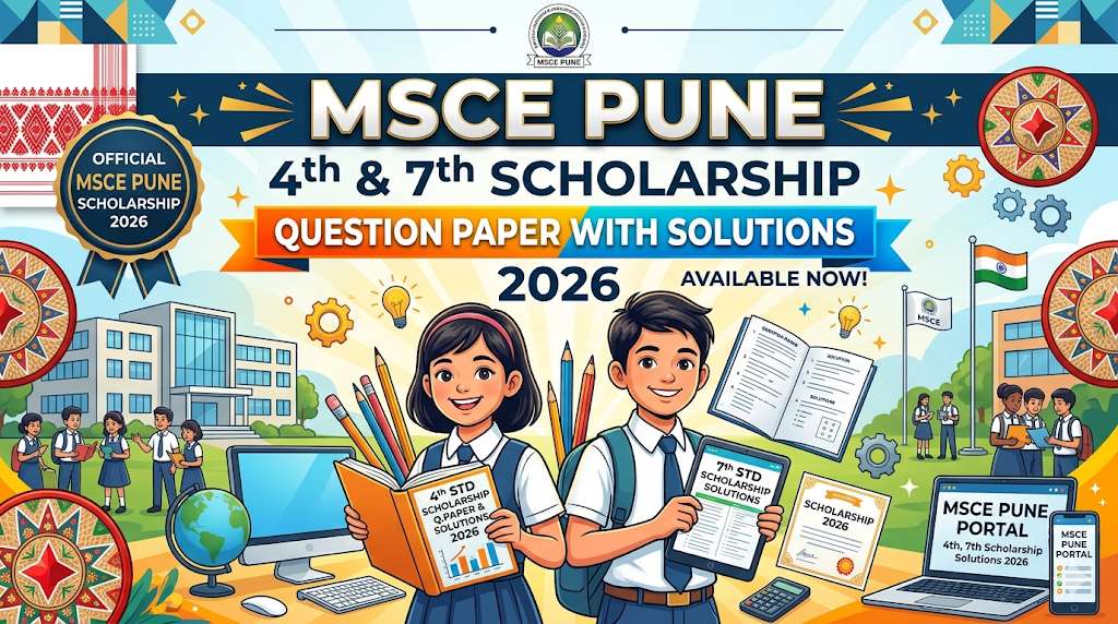 MSCE Pune 4th 7th Scholarship Question Paper with Solutions 2026