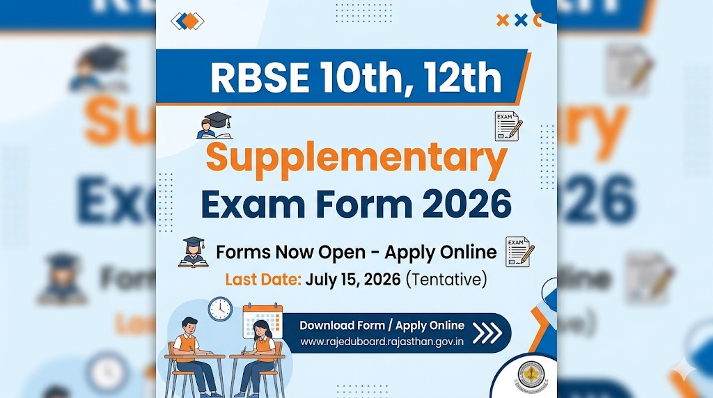 RBSE 10th 12th Supplementary exam form 2026